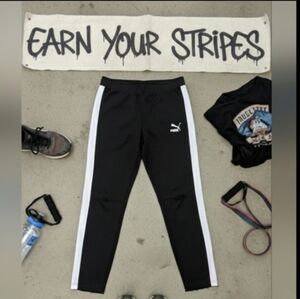 Puma Black White Stripe Leggings Size 1X